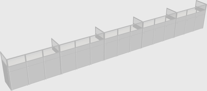 Shared rectangular cubicle