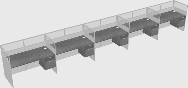 Shared rectangular cubicle
