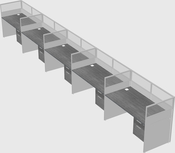 Shared rectangular cubicle