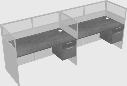 Shared rectangular cubicle