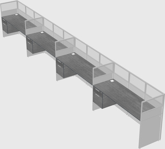Shared rectangular cubicle