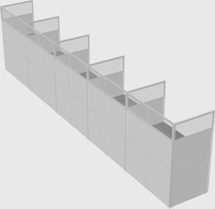 Shared rectangular cubicle