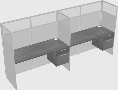 Shared rectangular cubicle