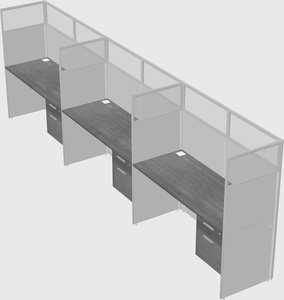 Shared rectangular cubicle