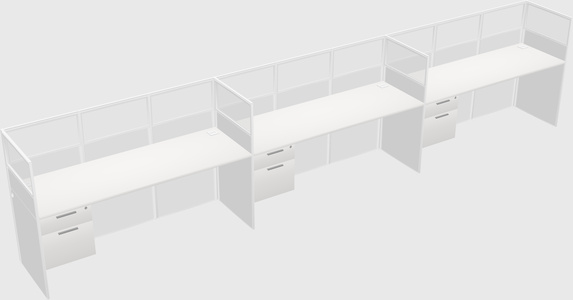 Shared rectangular cubicle
