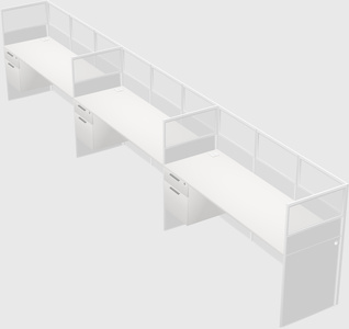 Shared rectangular cubicle