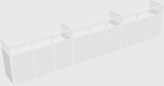 Shared rectangular cubicle
