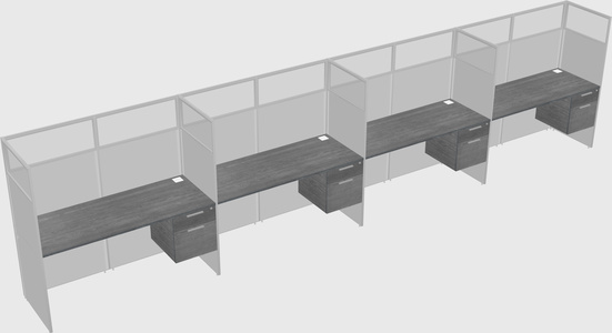 Shared rectangular cubicle