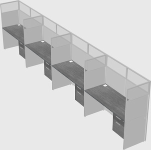 Shared rectangular cubicle