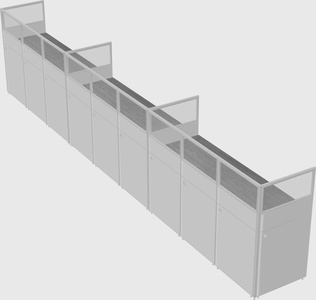 Shared rectangular cubicle