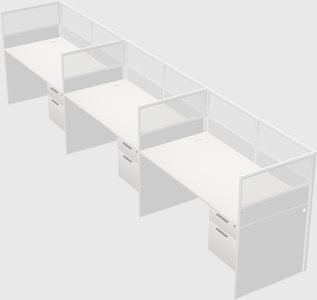 Shared rectangular cubicle