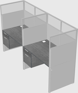 Shared rectangular cubicle