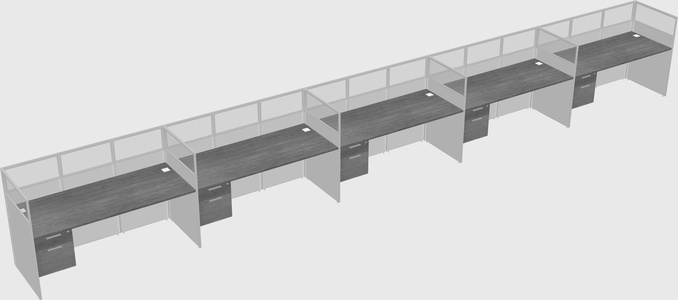 Shared rectangular cubicle