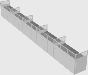 Shared rectangular cubicle