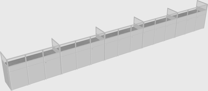 Shared rectangular cubicle
