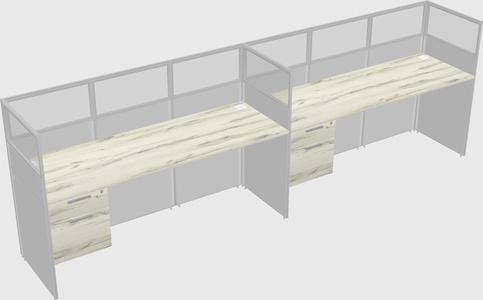 Shared rectangular cubicle