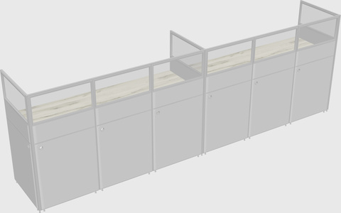 Shared rectangular cubicle