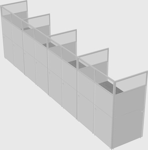 Shared rectangular cubicle