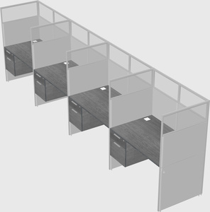 Shared rectangular cubicle