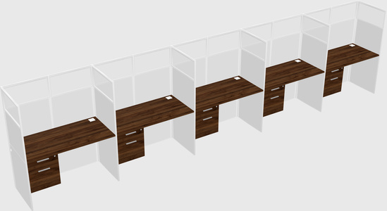 Shared rectangular cubicle