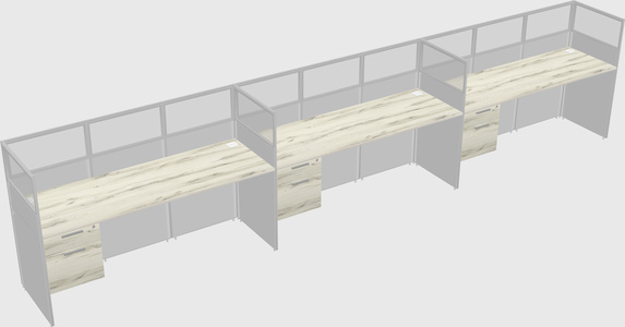 Shared rectangular cubicle