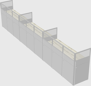 Shared rectangular cubicle