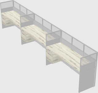 Shared rectangular cubicle