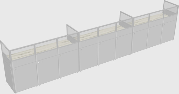 Shared rectangular cubicle