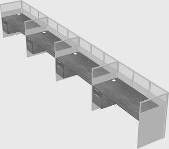 Shared rectangular cubicle