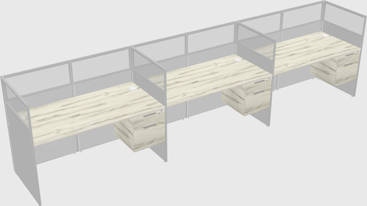 Shared rectangular cubicle