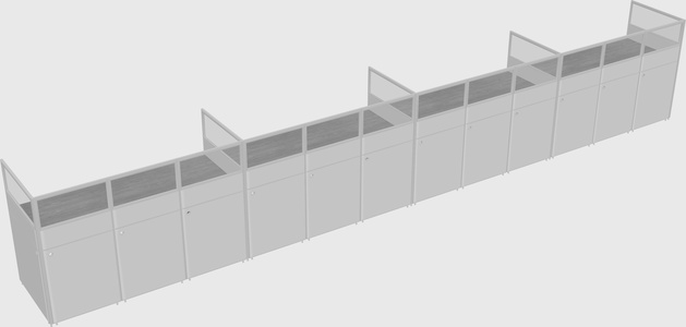 Shared rectangular cubicle