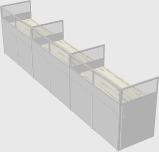 Shared rectangular cubicle