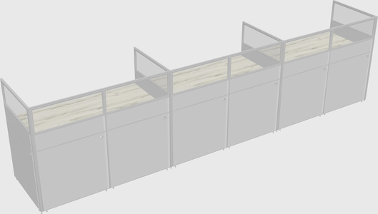 Shared rectangular cubicle