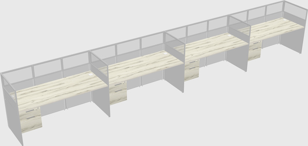 Shared rectangular cubicle