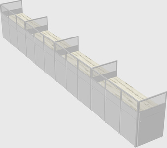 Shared rectangular cubicle