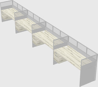 Shared rectangular cubicle
