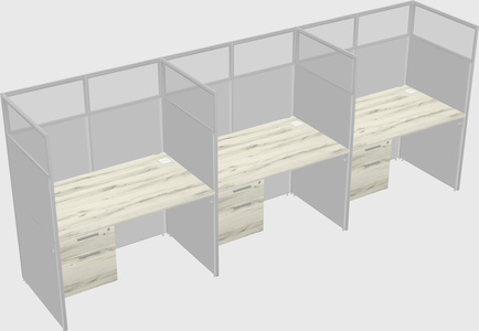 Shared rectangular cubicle