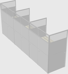 Shared rectangular cubicle