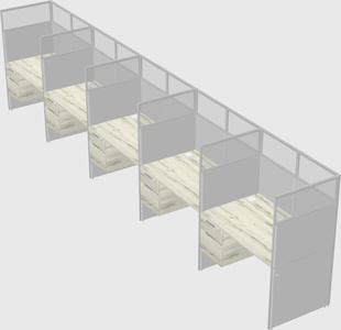 Shared rectangular cubicle
