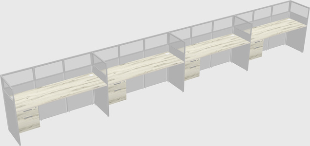 Shared rectangular cubicle