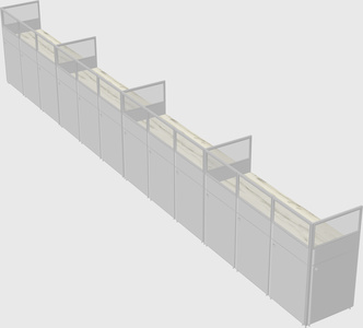 Shared rectangular cubicle
