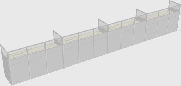 Shared rectangular cubicle