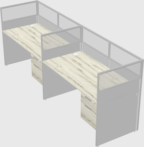 Shared rectangular cubicle