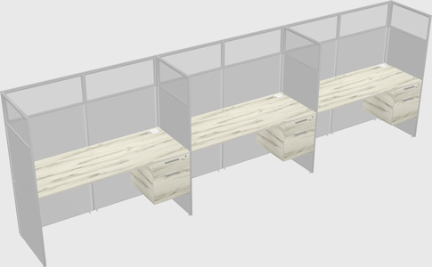 Shared rectangular cubicle