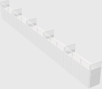 Shared rectangular cubicle