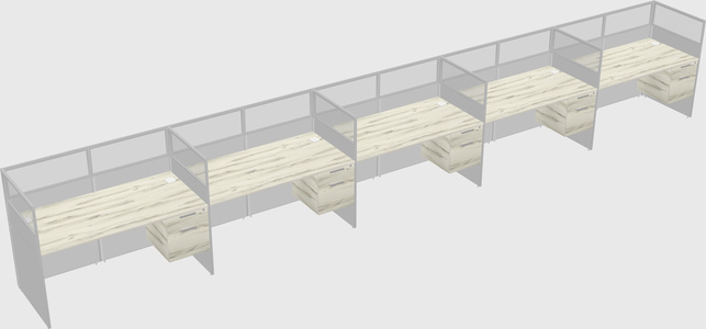 Shared rectangular cubicle