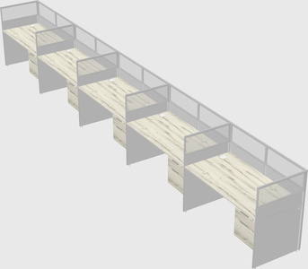 Shared rectangular cubicle
