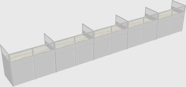 Shared rectangular cubicle