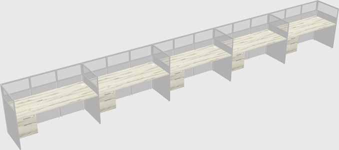 Shared rectangular cubicle