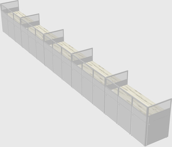 Shared rectangular cubicle